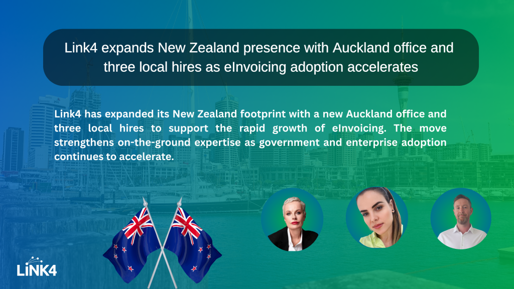 Link4 expands New Zealand presence with Auckland office as eInvoicing adoption accelerates